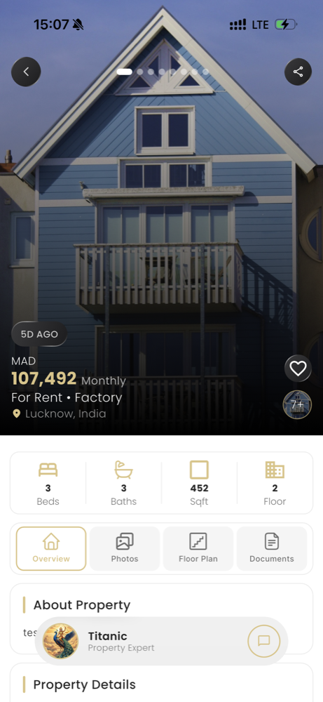 Property details screen